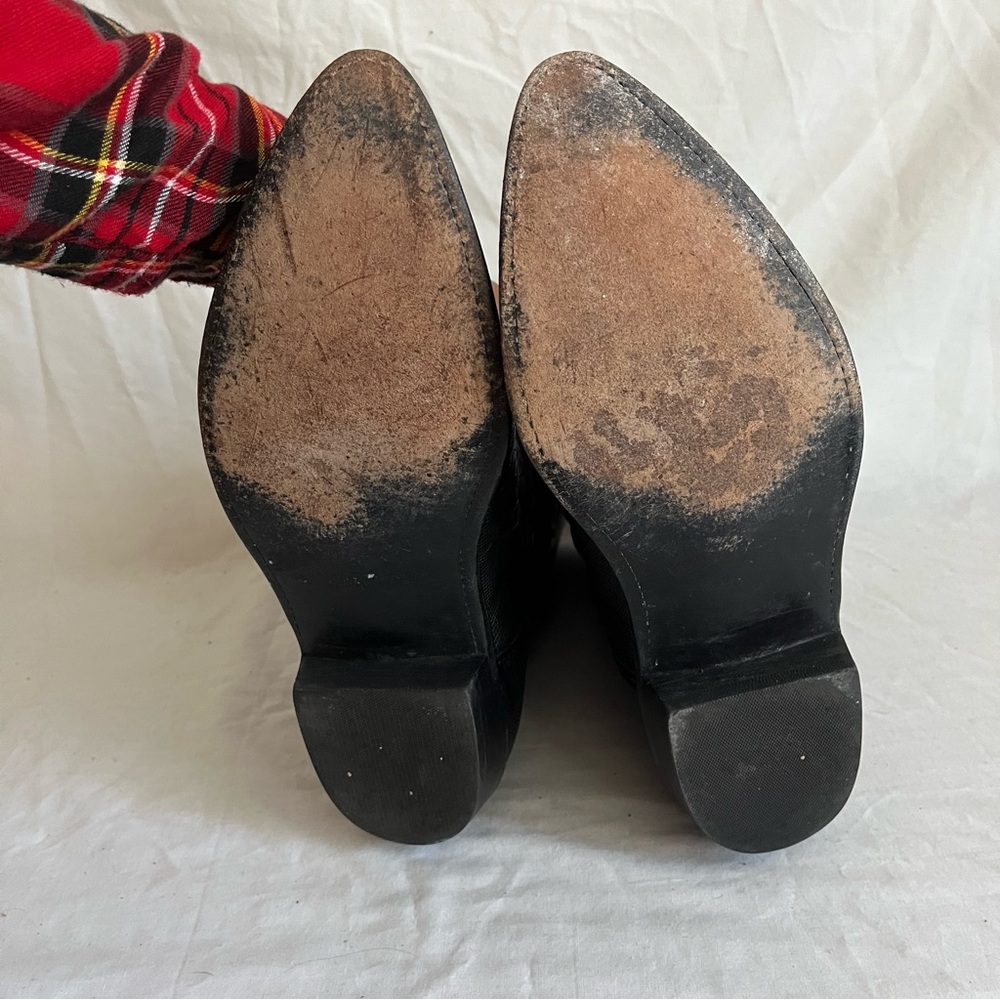 Lucchese Black Cherry Leather Boots Western Cowboy Made In USA Men Size 10.5 - Picture 7 of 16